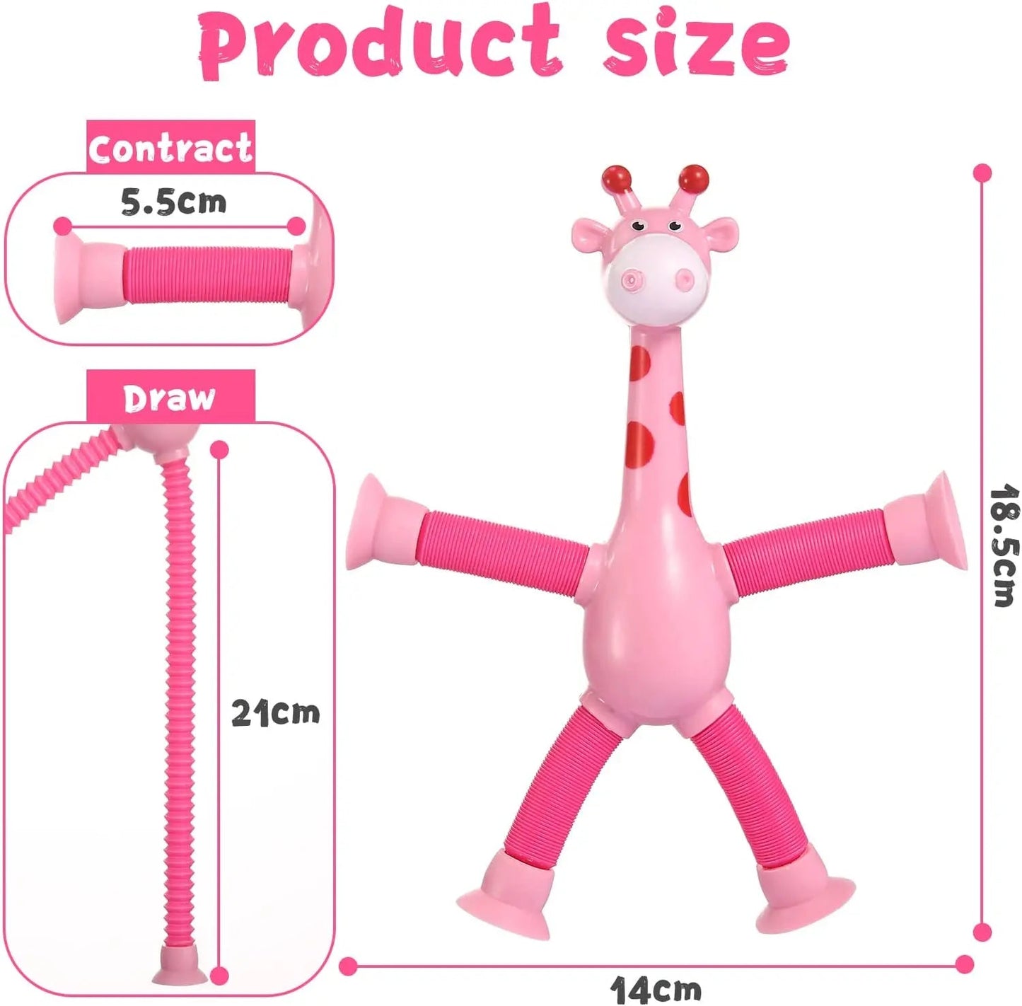 Telescopic Giraffe with Suction Cup Cartoon Toy For kids