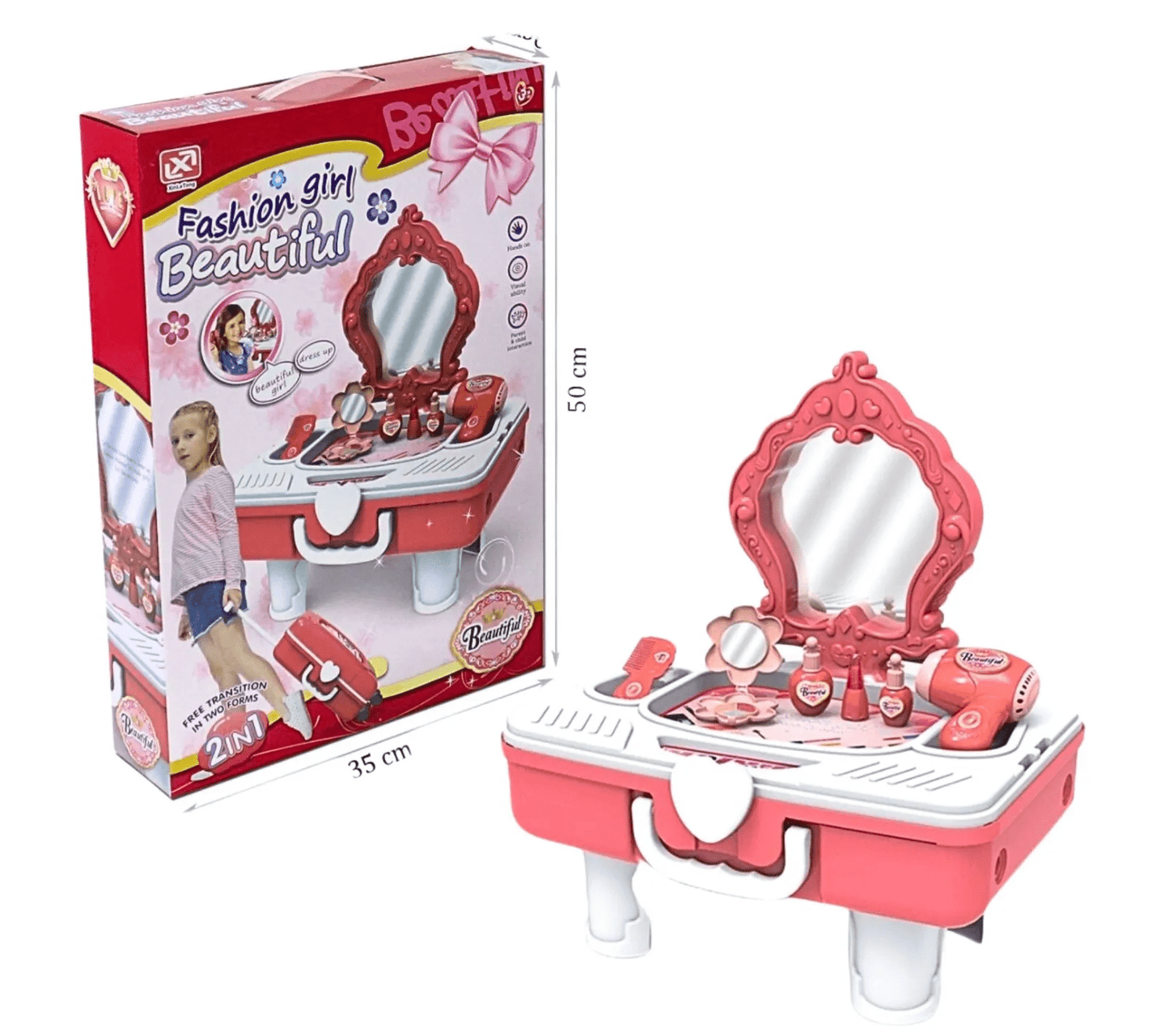 2 in 1 Draw-Bar Box Dressing Table Toys