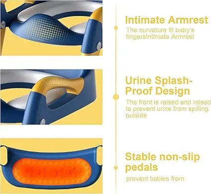 Toilet Seat with 2 Step Ladder | Toilet Trainer For Kids (Random Color)