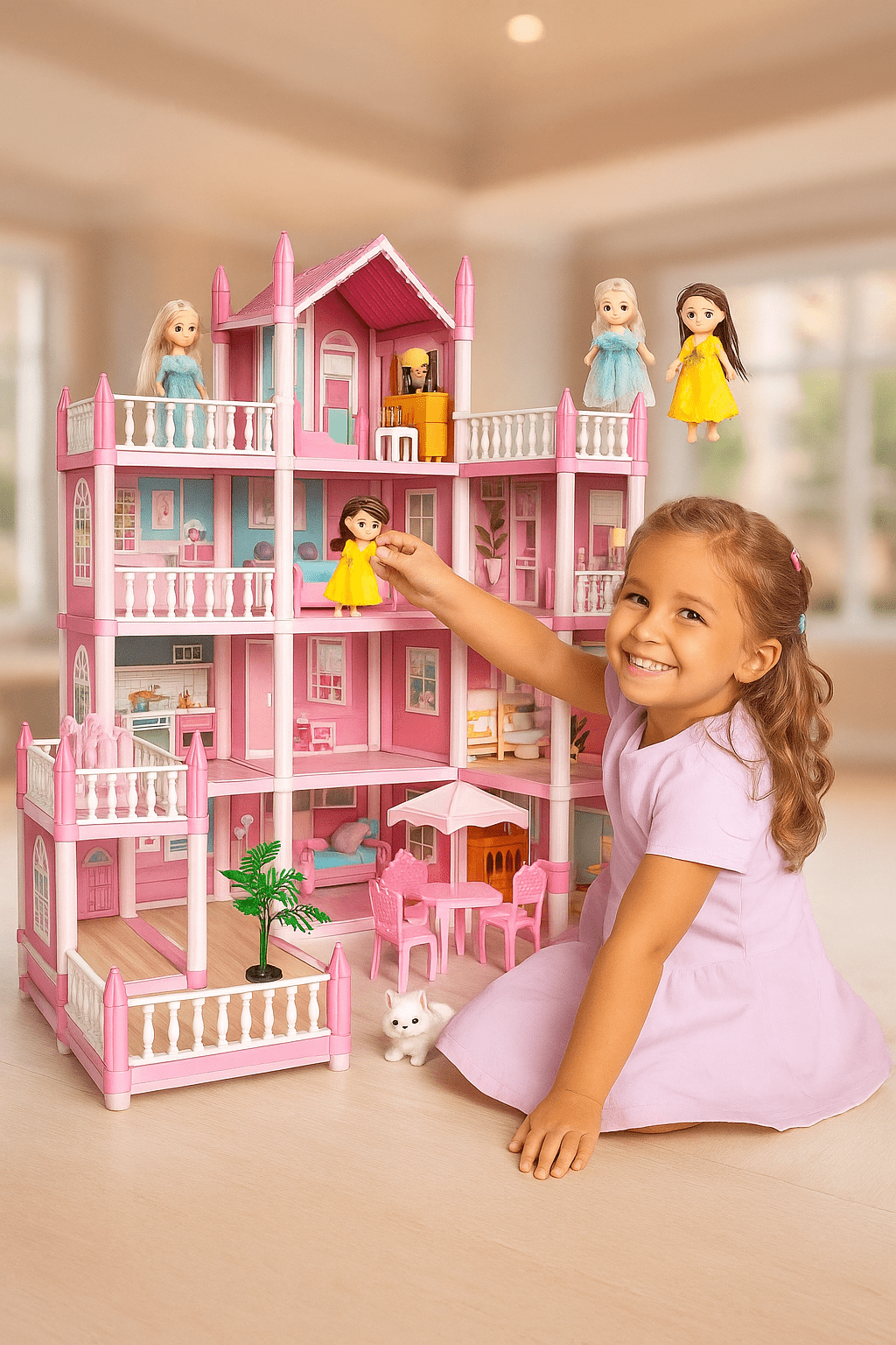DIY Dreamy Pink Doll house Playset