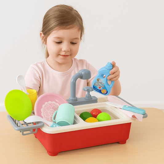 Manual Kitchen Dishwasher Sink Playset For Kids