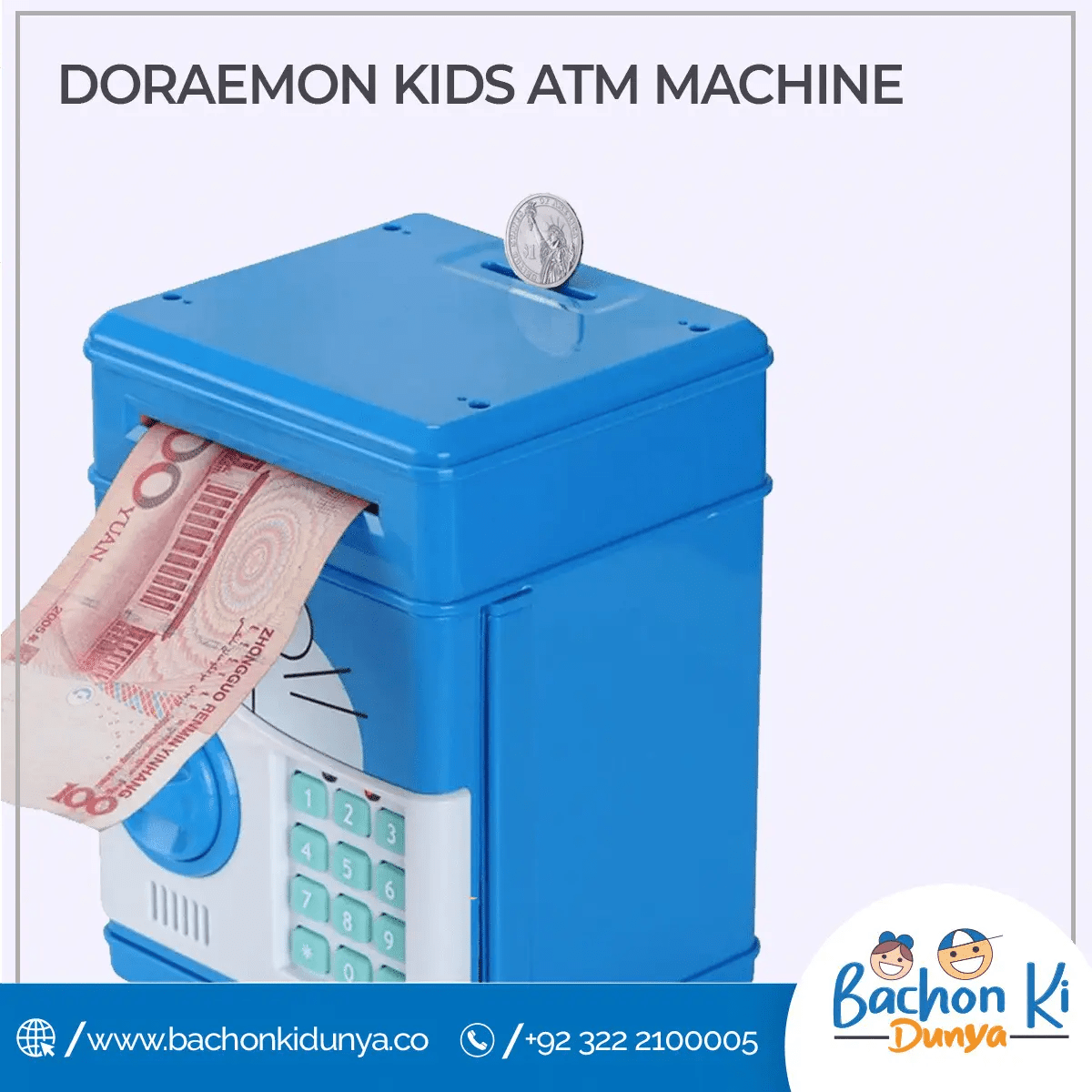 Piggy Bank ATM Password Unlock, Mini ATM Money Saving Box for Kids, Cartoon Safe Bank, Electronic Piggy Bank