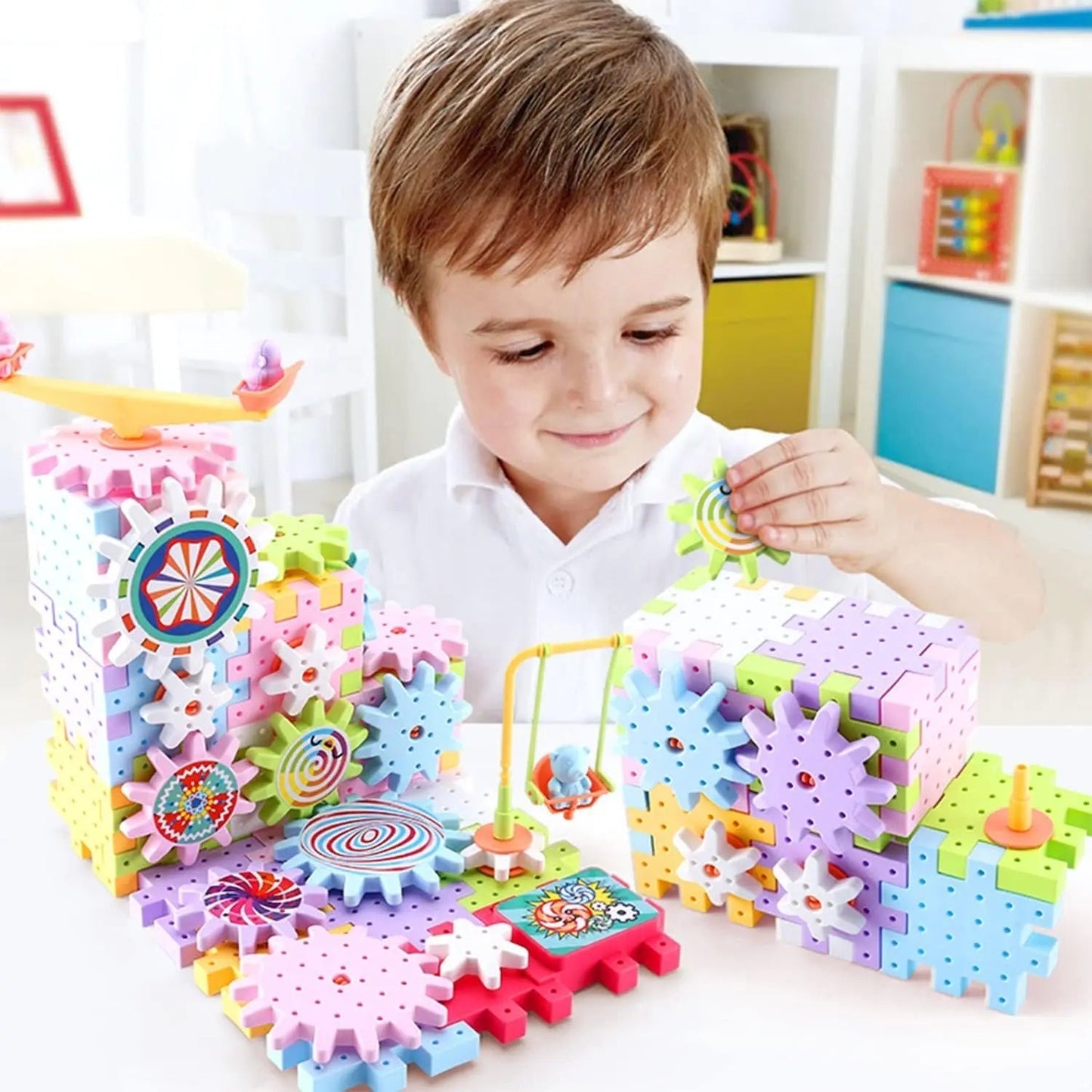 Electric Building Block Gear Toy