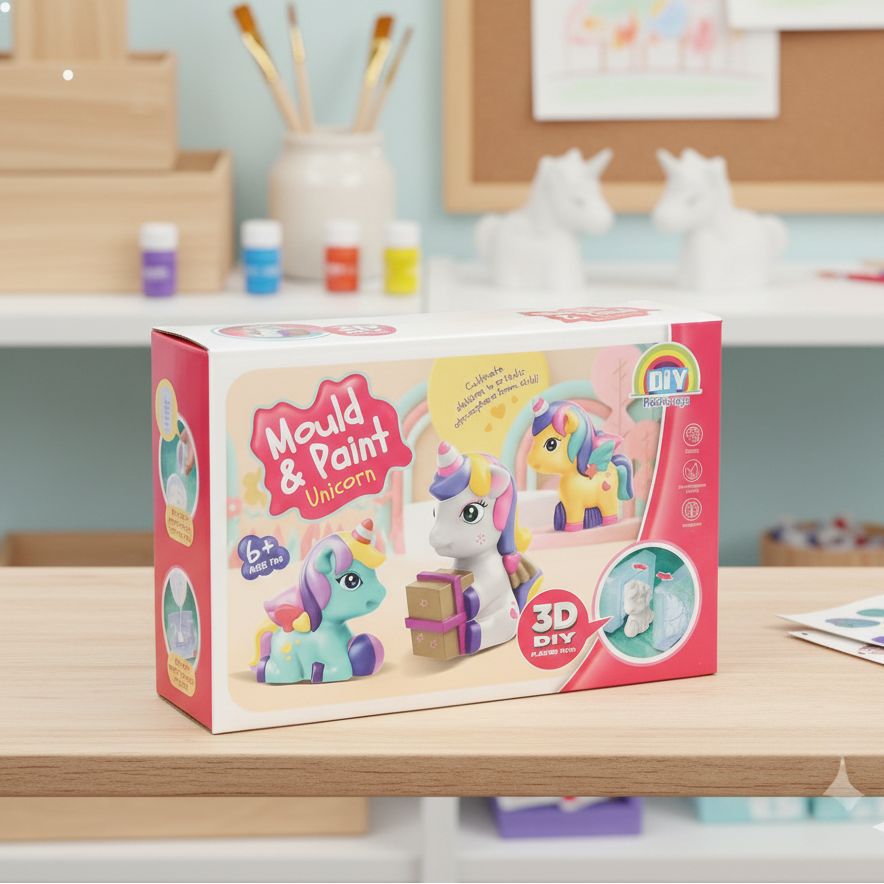 DIY 3D Unicorn Mould & Painting For Kids