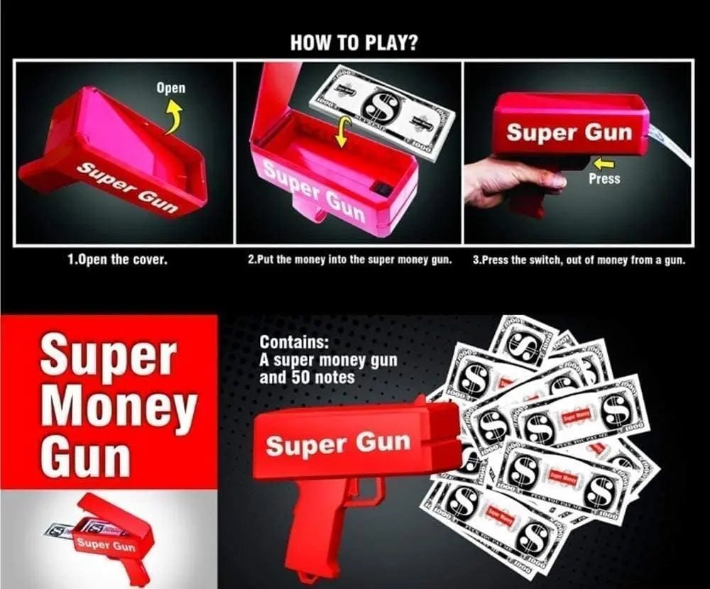 Money Gun Paper Spary Machine Toy