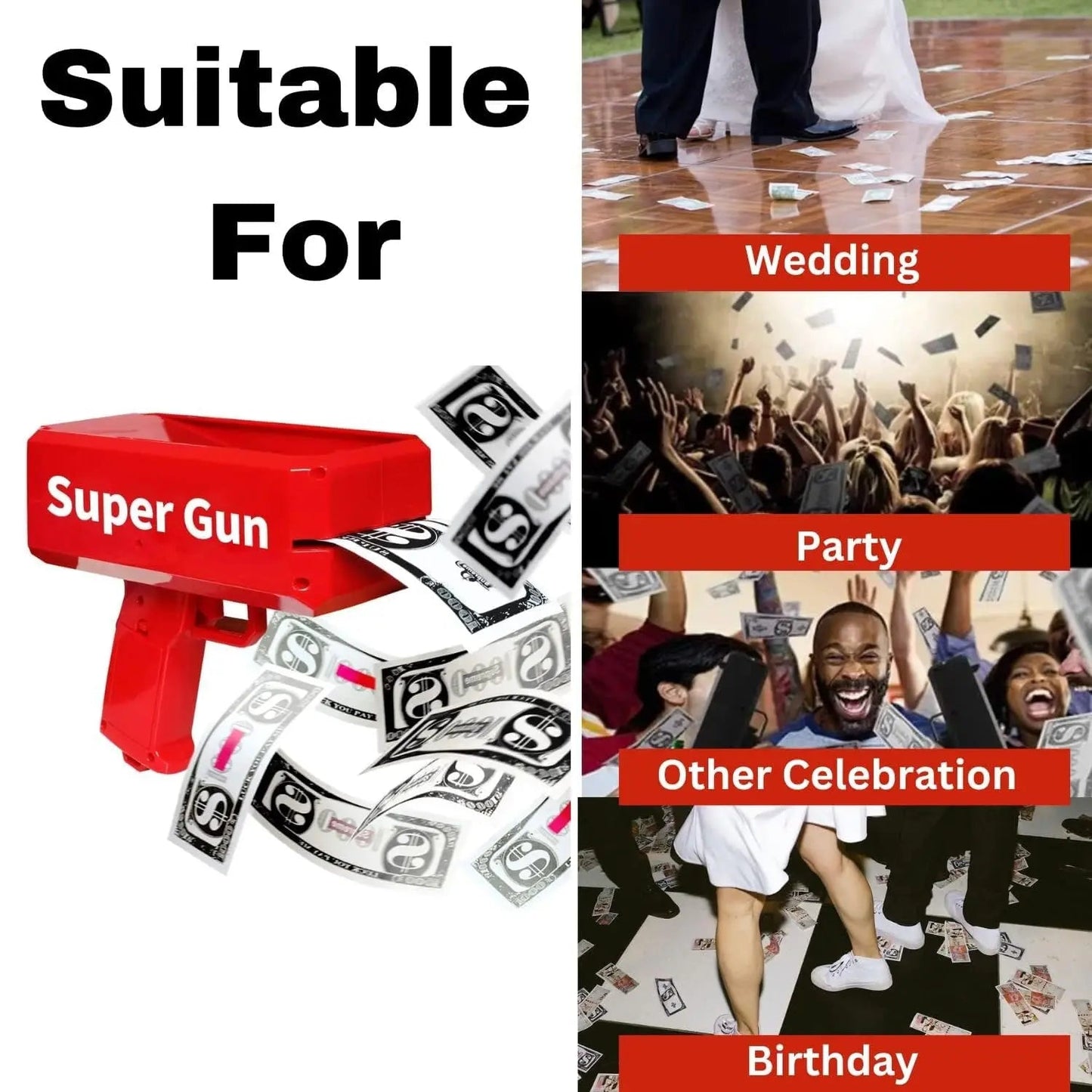 Money Gun Paper Spary Machine Toy