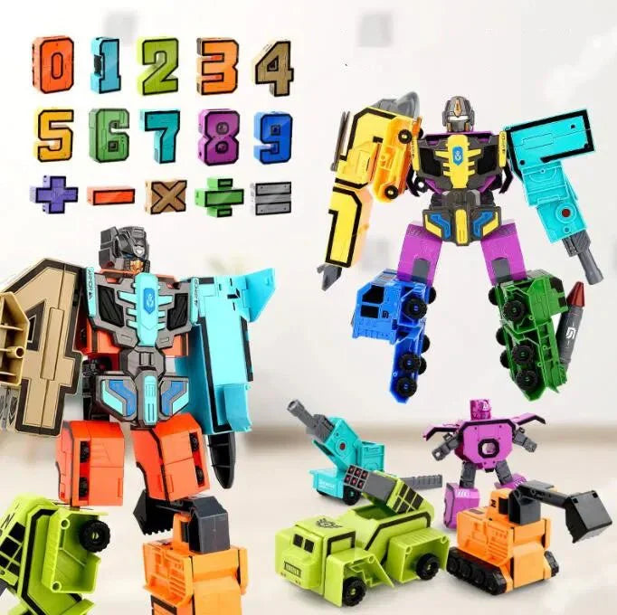 Transformer Robot With Number Figures 8 Pieces