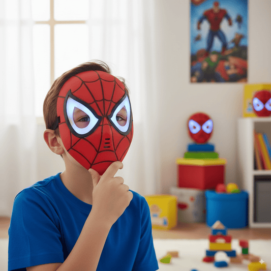 Glowing LED Light Spiderman Mask for Kids
