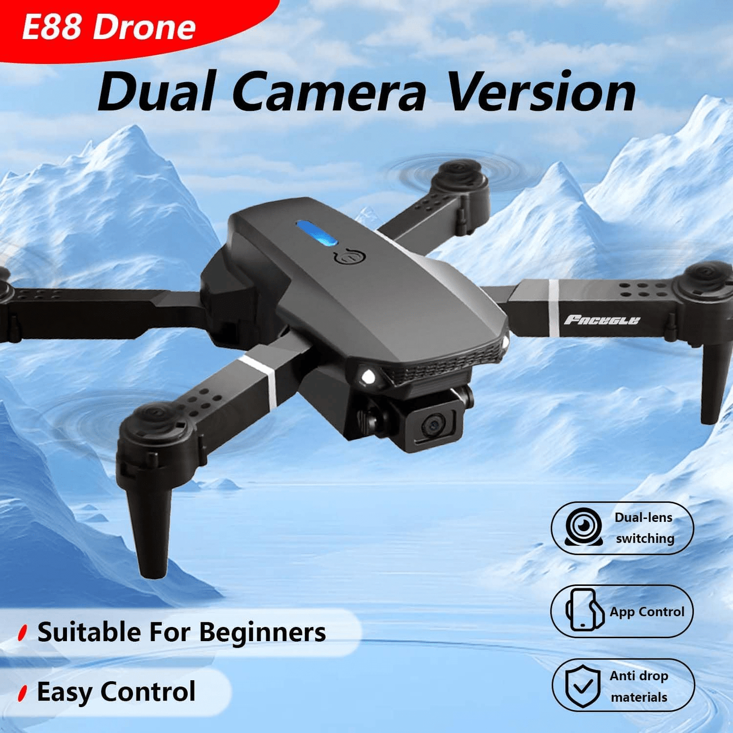 E88 PRO Drone with Dual Camera & LED Lights