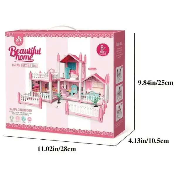 DIY Dreamy Pink Doll house Playset