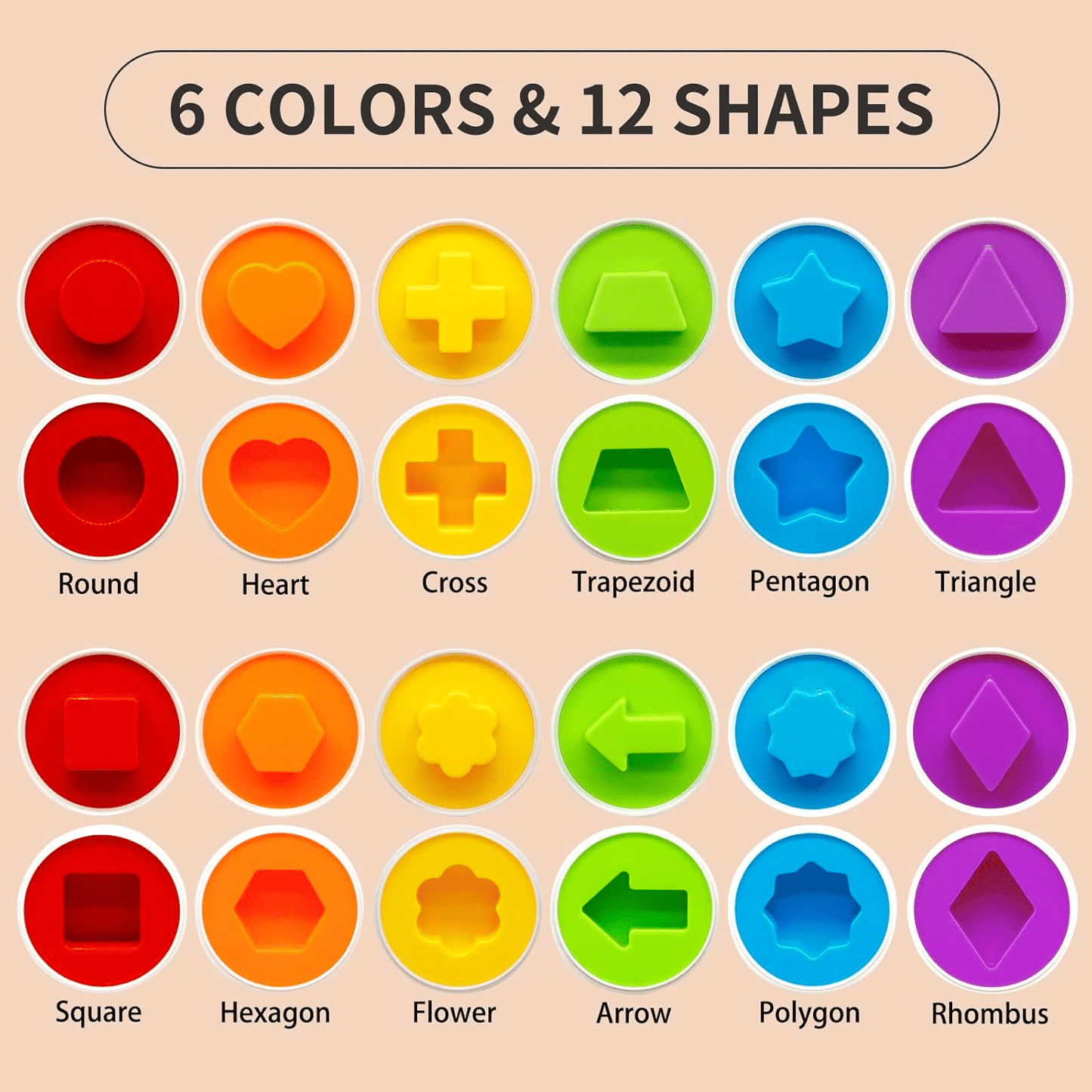 Children's Early Education Multi Shapes Eggs Toy