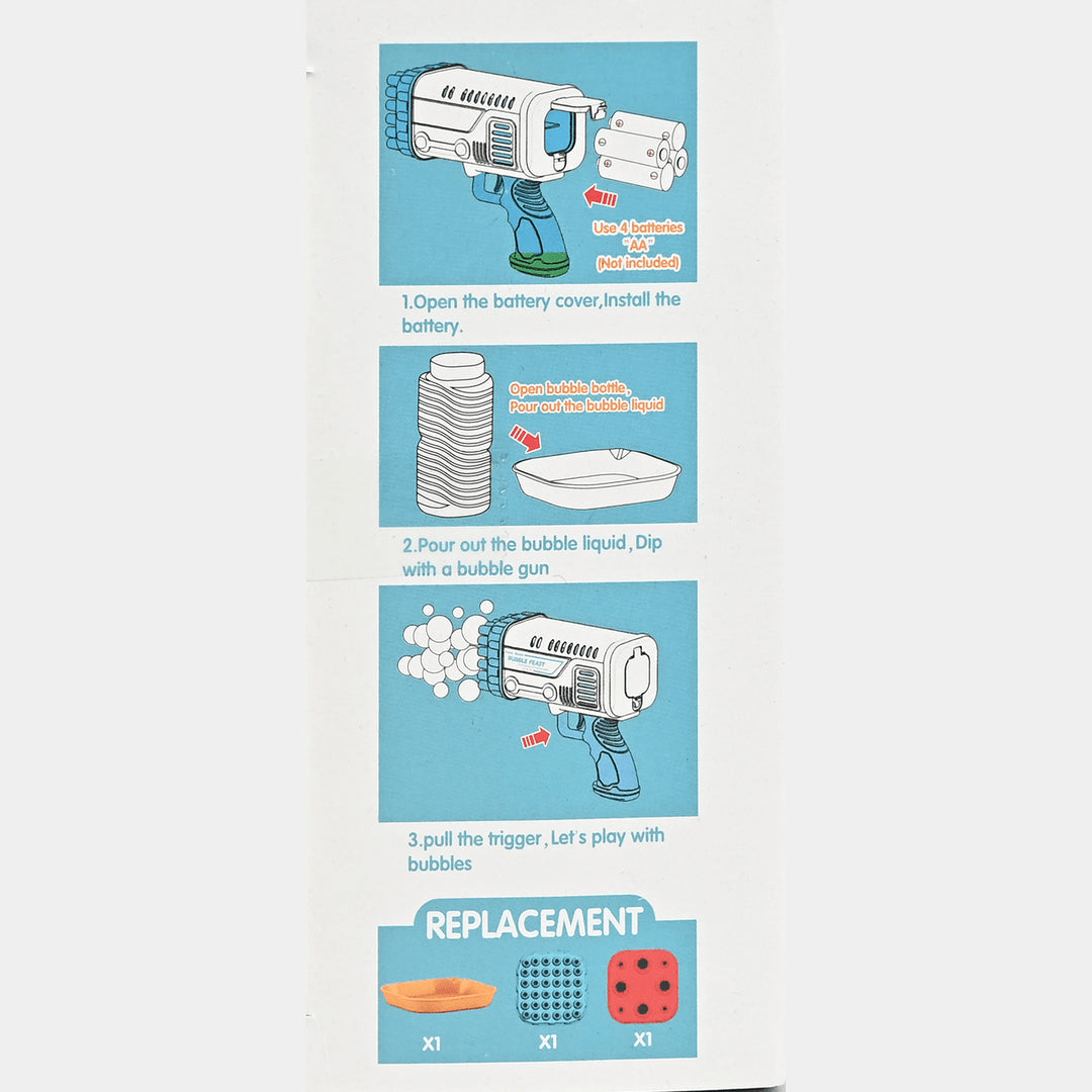 Space Rocket Bazooka Bubble Gun Electric Automatic Bubble Maker