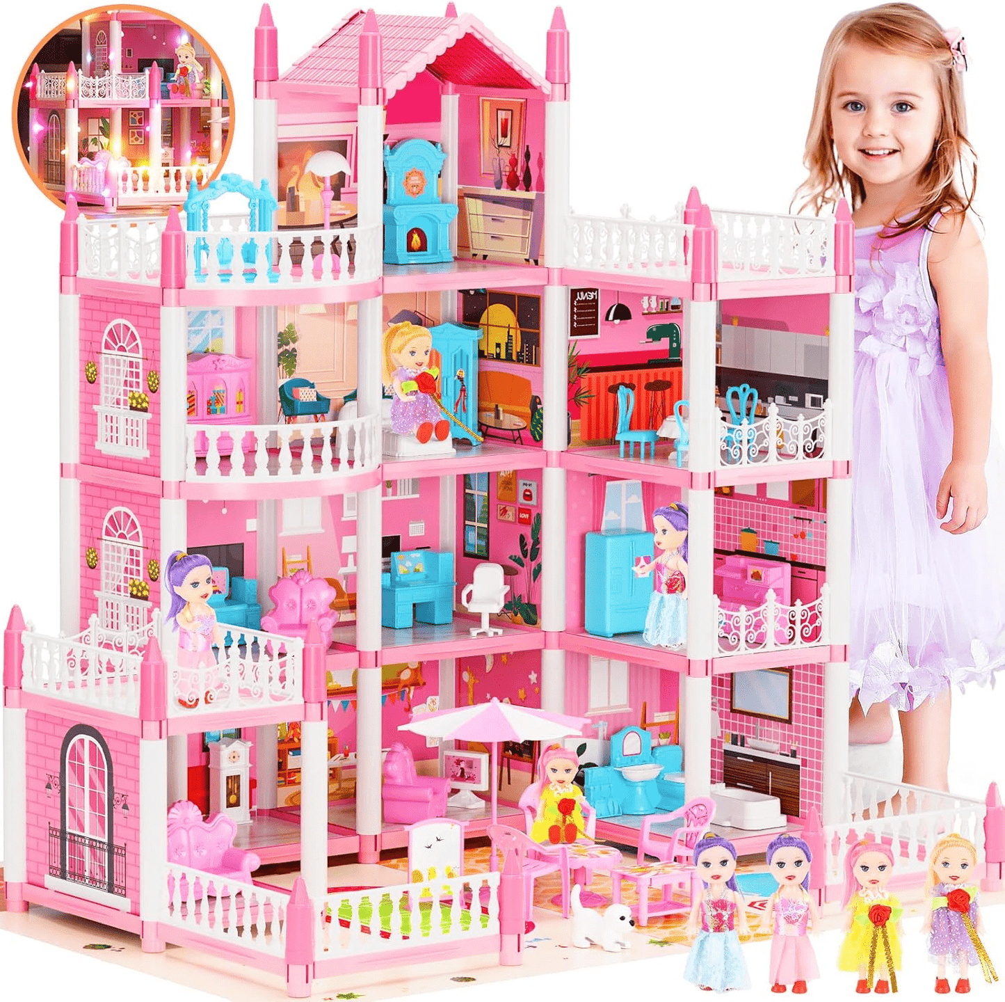 DIY Dreamy Pink Doll house Playset