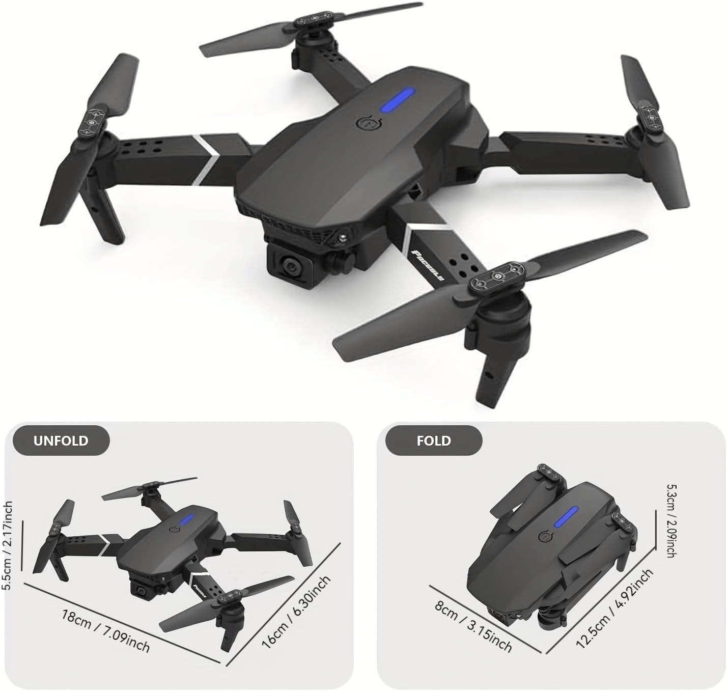 E88 PRO Drone with Dual Camera & LED Lights