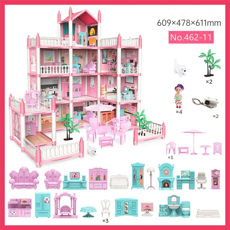 DIY Dreamy Pink Doll house Playset