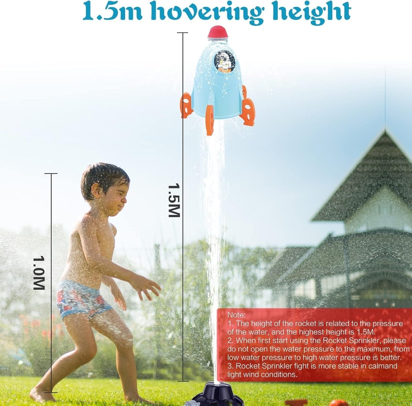 Outdoor 360 degree Rotation Rocket Water Spray