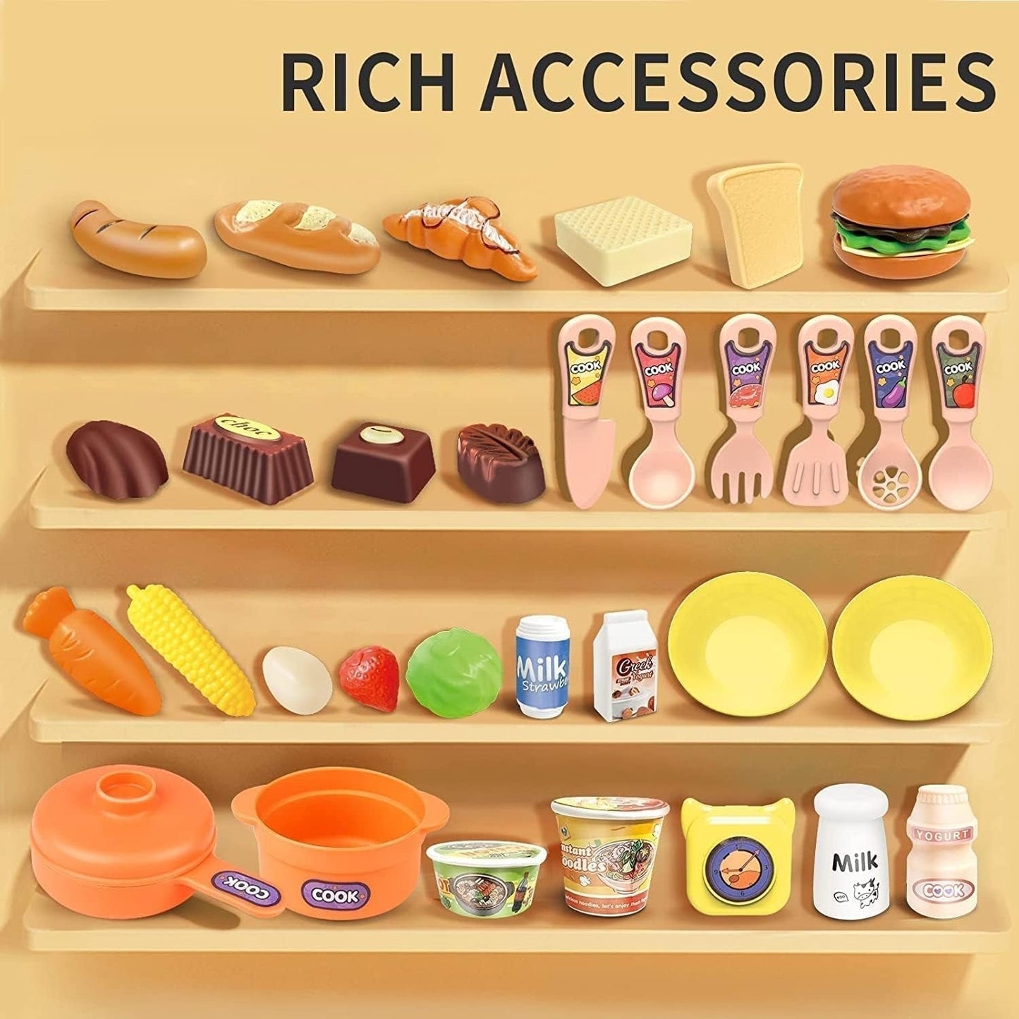 Kitchen Playset with Realistic Steam and Light (36T-7)